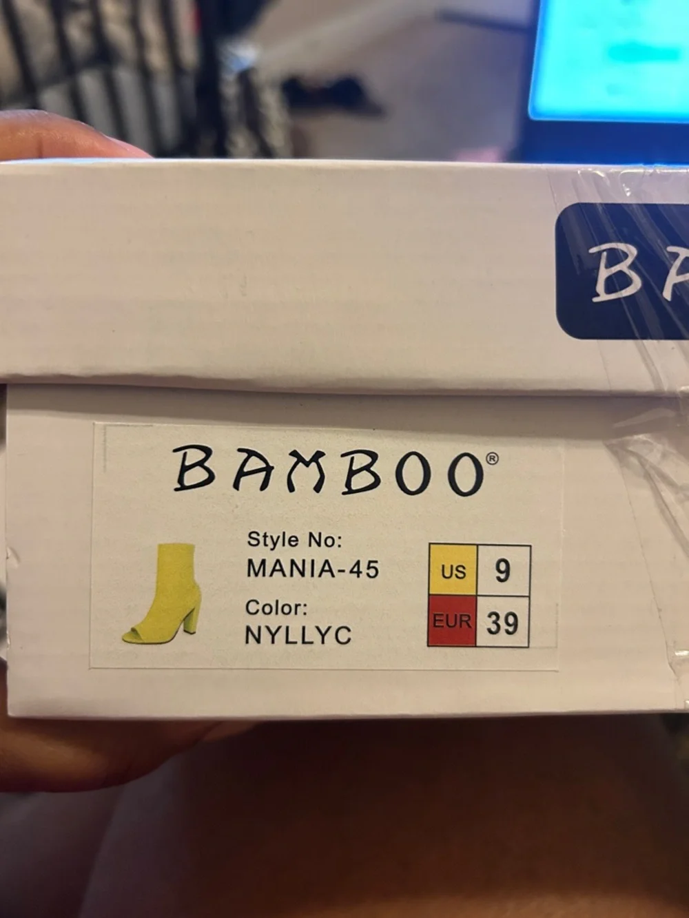 Bamboo Neon Yellow Peep-Toe Sock Bootie - Women - Picture 3 of 3